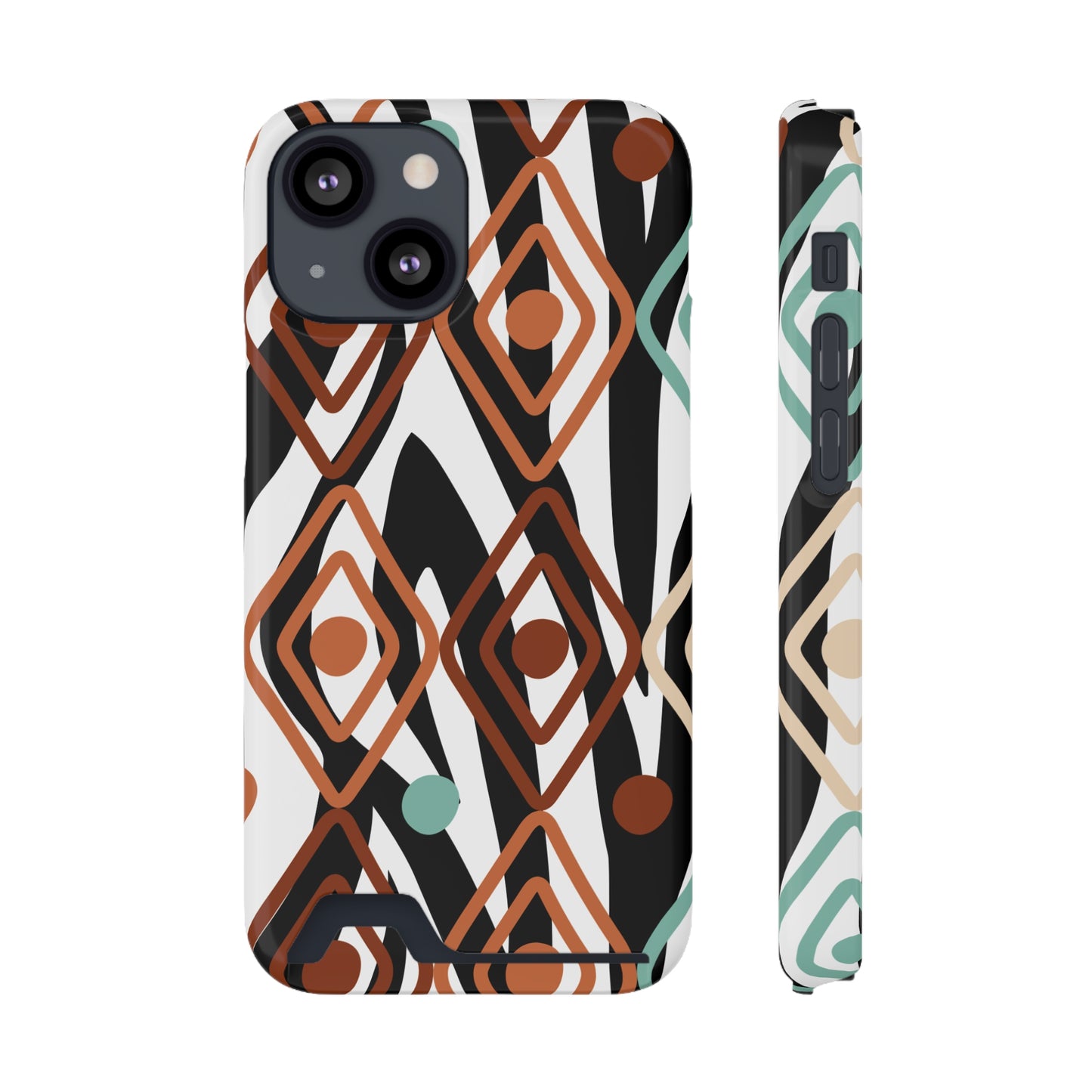 Ethnic Phone Case with Card Holder - Unique Phone Cases - Ethnic Print Phone Case