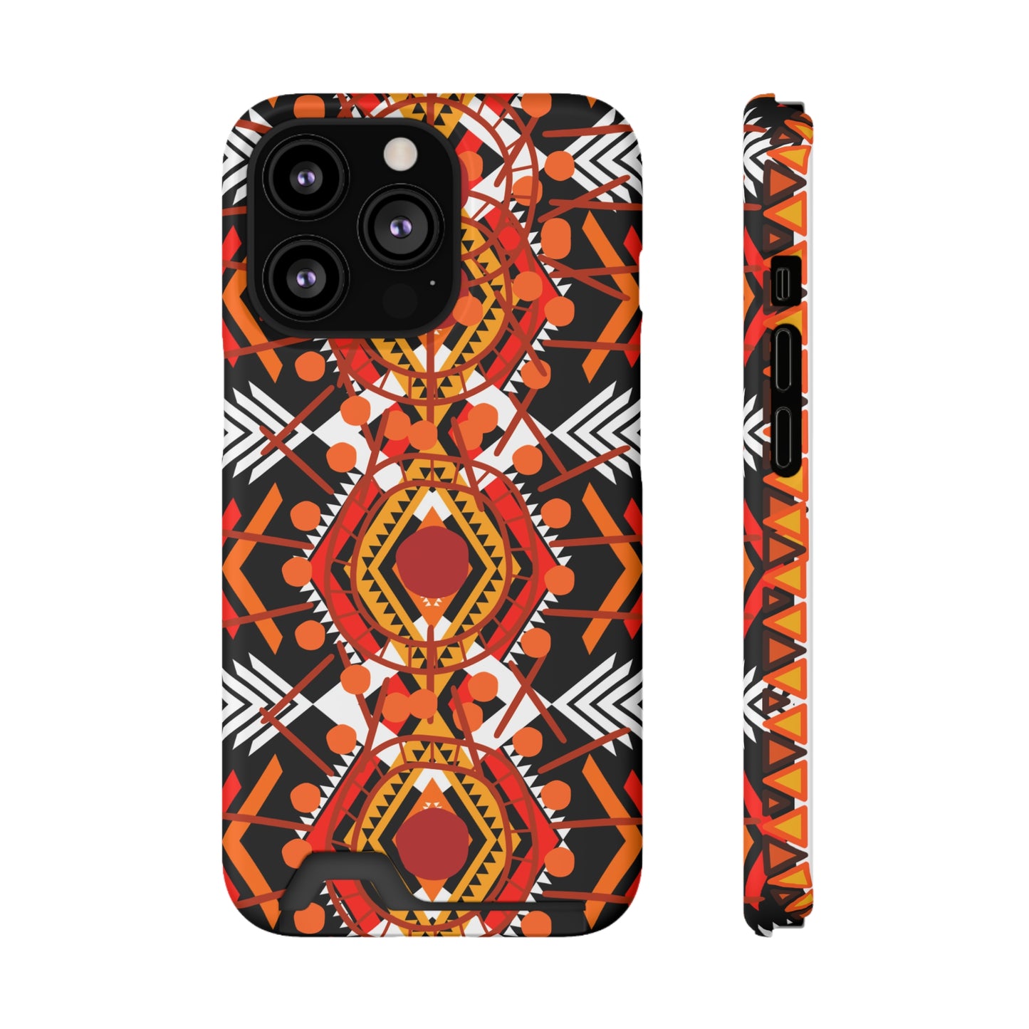 Ethnic Phone Case with Card Holder - Unique Phone Cases - Ethnic Print Phone Case