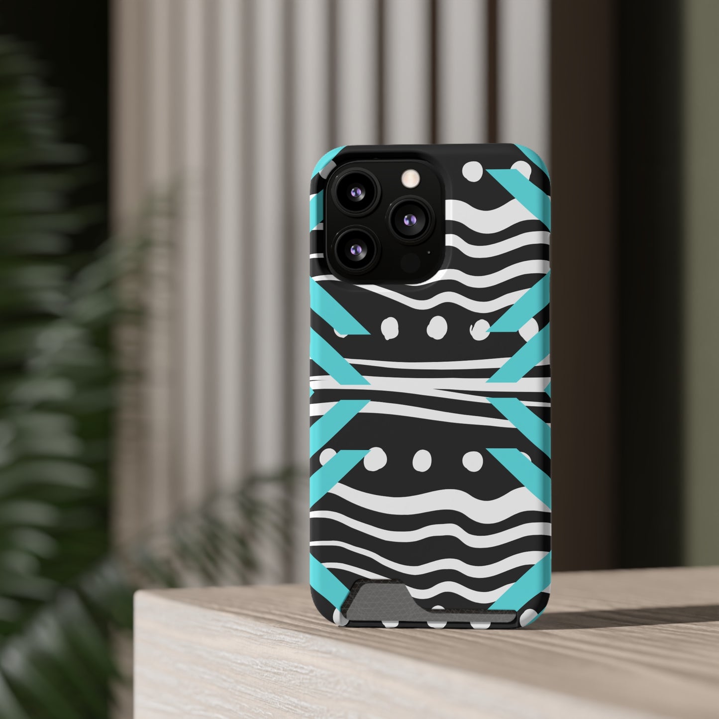 Ethnic Phone Case with Card Holder - Unique Phone Cases - Ethnic Print Phone Case