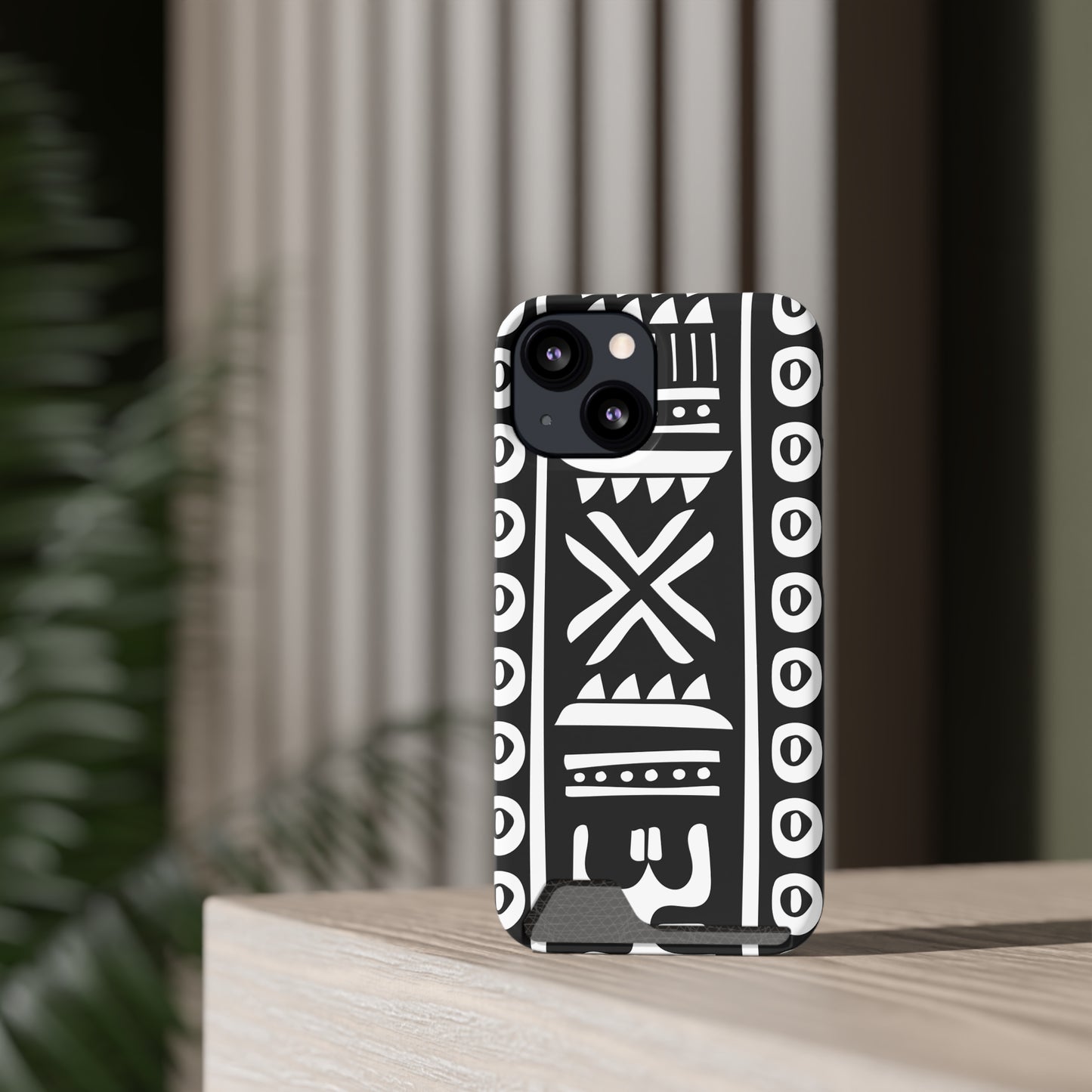 Ethnic Phone Case with Card Holder - Unique Phone Cases - African Print Phone Case