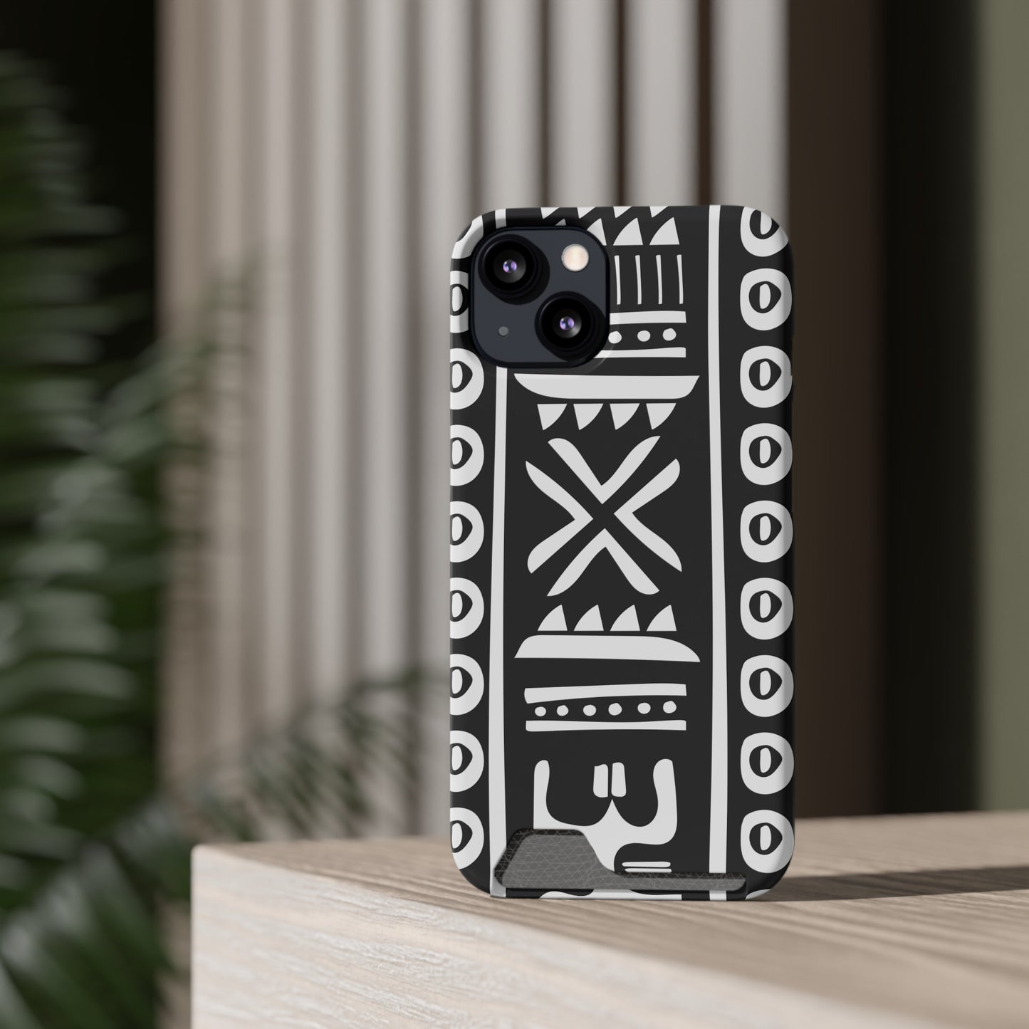 Ethnic Phone Case with Card Holder - Unique Phone Cases - African Print Phone Case