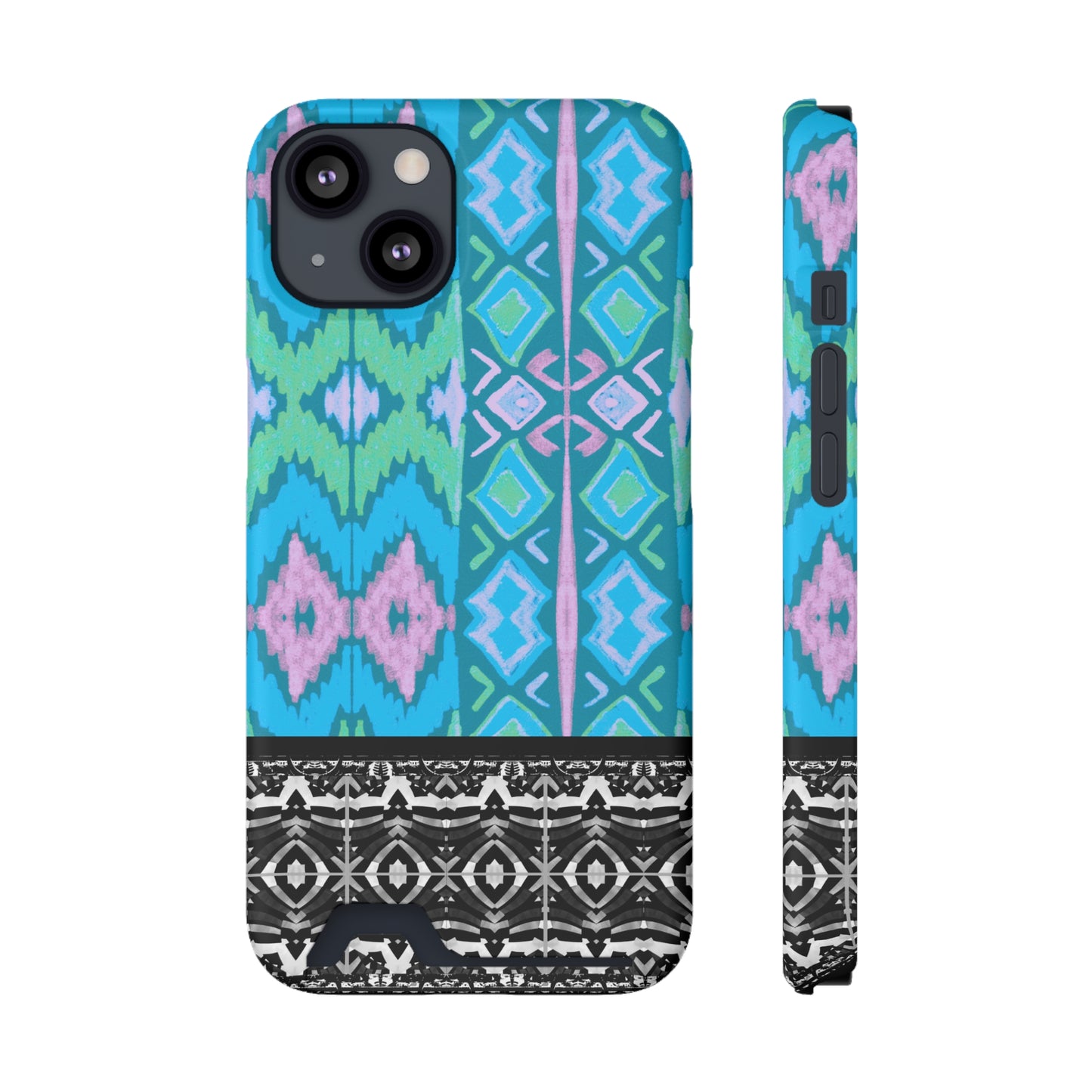 Ethnic Phone Case with Card Holder - Unique Phone Cases - African Print Phone Case