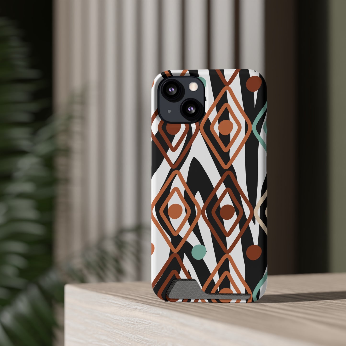 Ethnic Phone Case with Card Holder - Unique Phone Cases - Ethnic Print Phone Case