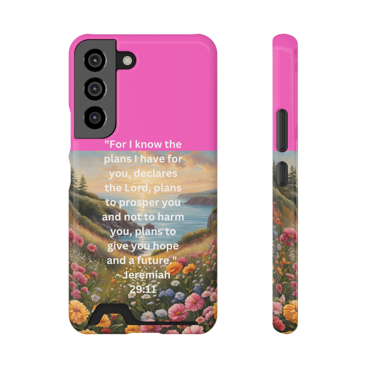 Bible Scripture Phone Case with Card Holder - Unique Phone Cases - Inspirational - Encouragement