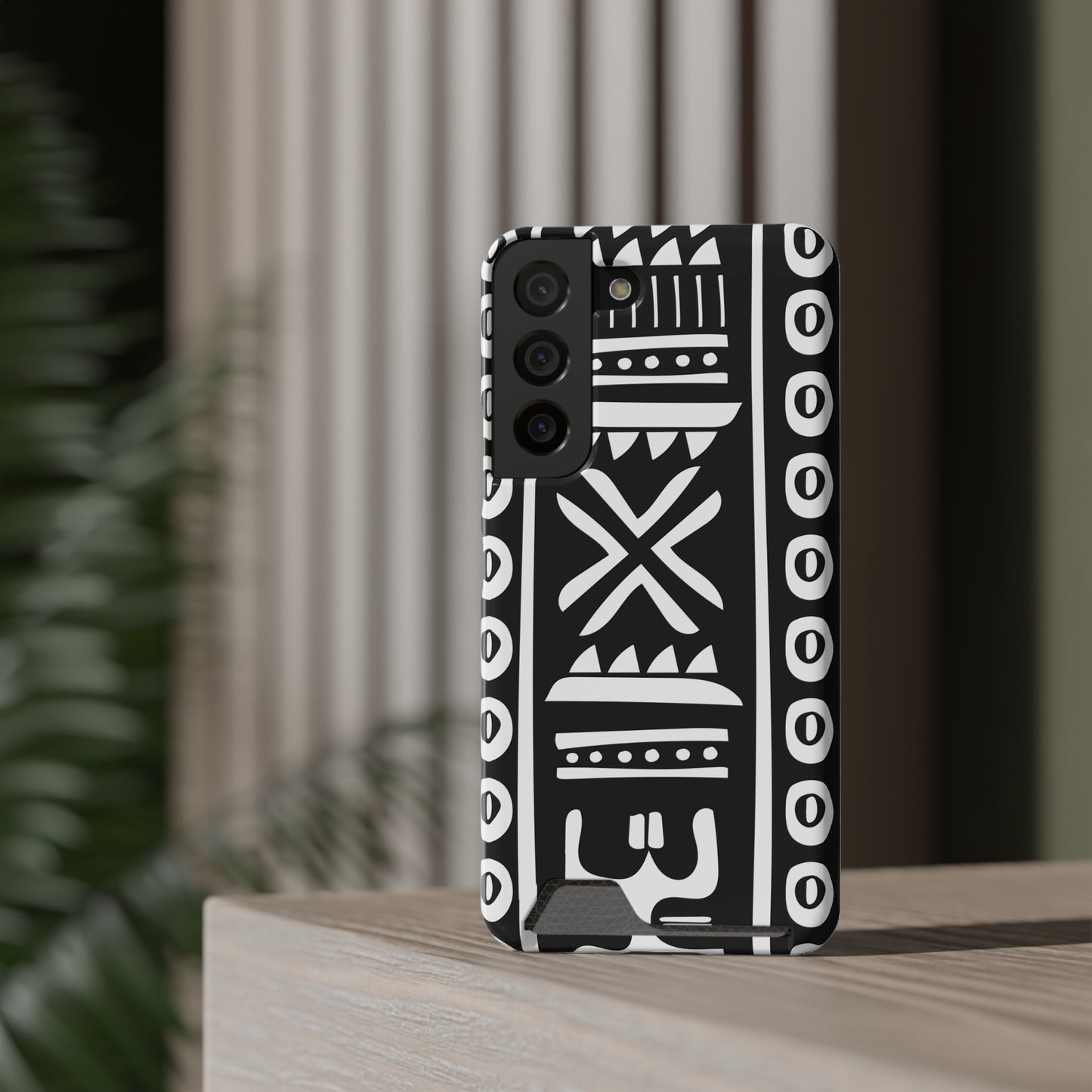 Ethnic Phone Case with Card Holder - Unique Phone Cases - African Print Phone Case