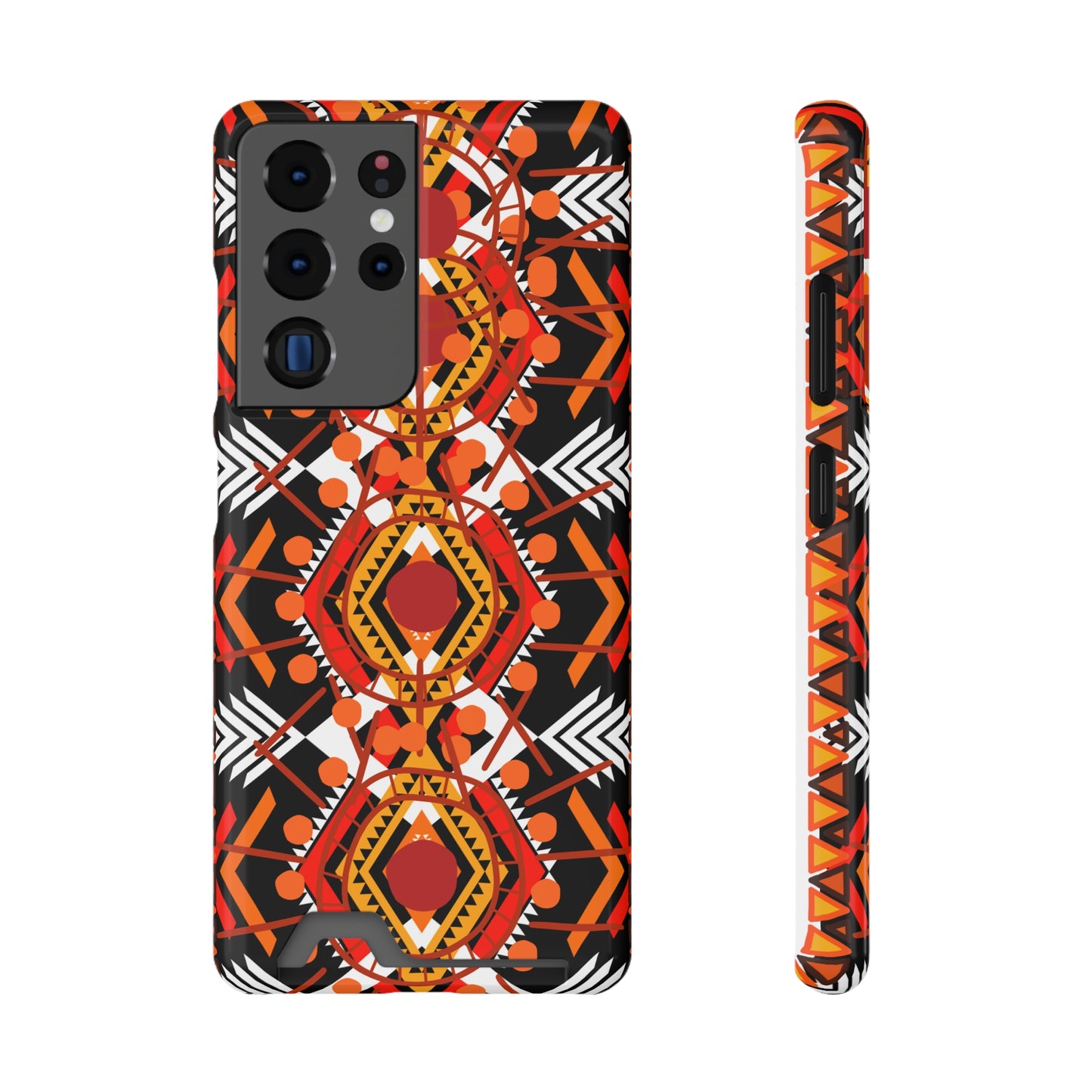 Ethnic Phone Case with Card Holder - Unique Phone Cases - Ethnic Print Phone Case