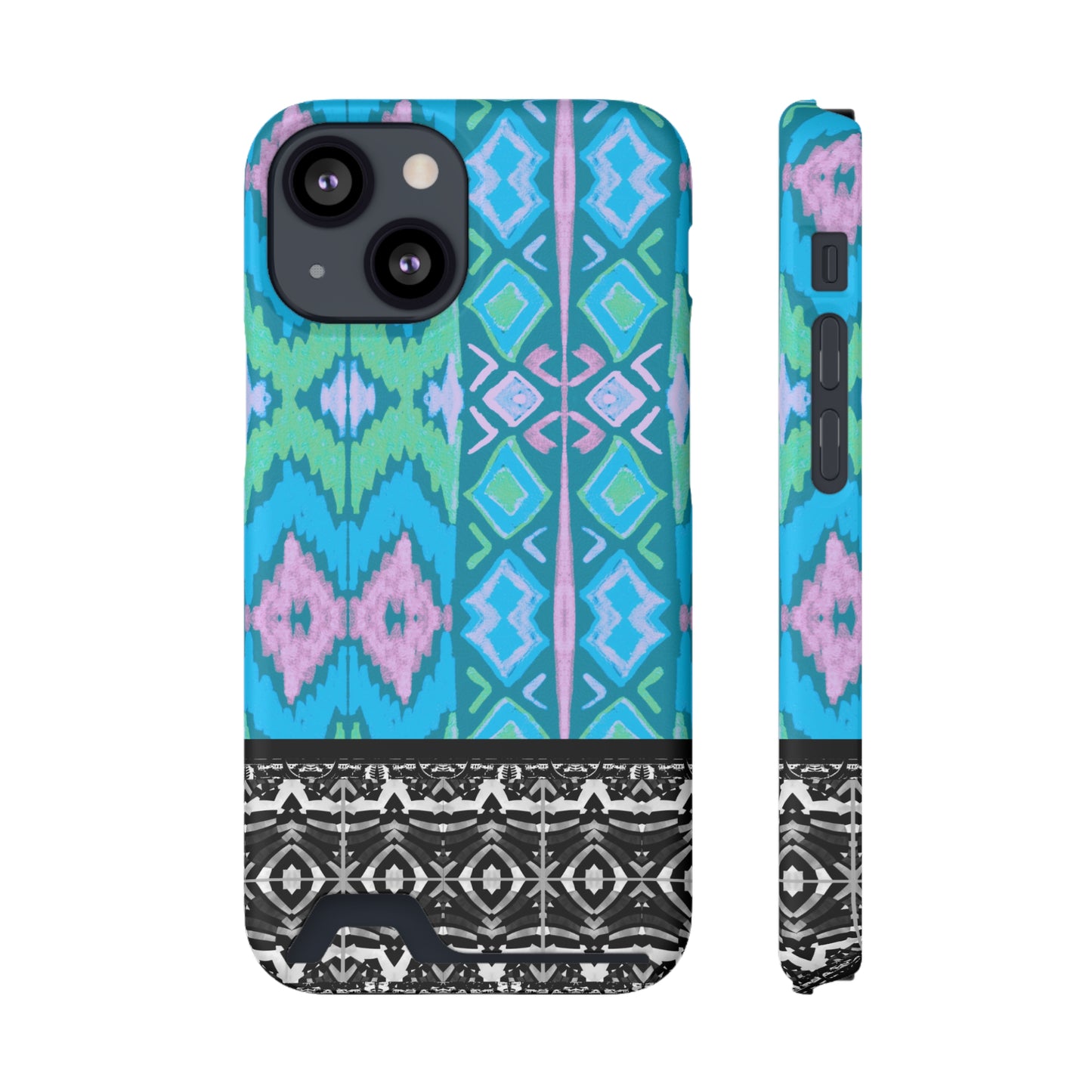 Ethnic Phone Case with Card Holder - Unique Phone Cases - African Print Phone Case