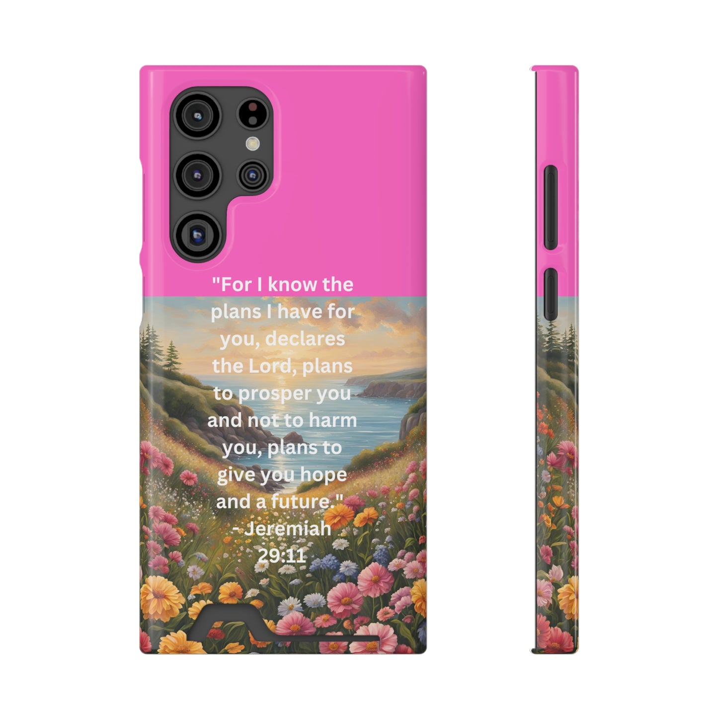 Bible Scripture Phone Case with Card Holder - Unique Phone Cases - Inspirational - Encouragement