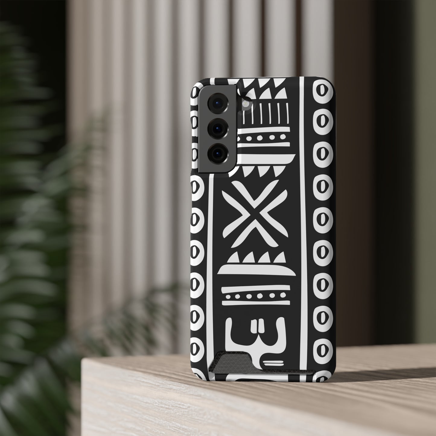 Ethnic Phone Case with Card Holder - Unique Phone Cases - African Print Phone Case