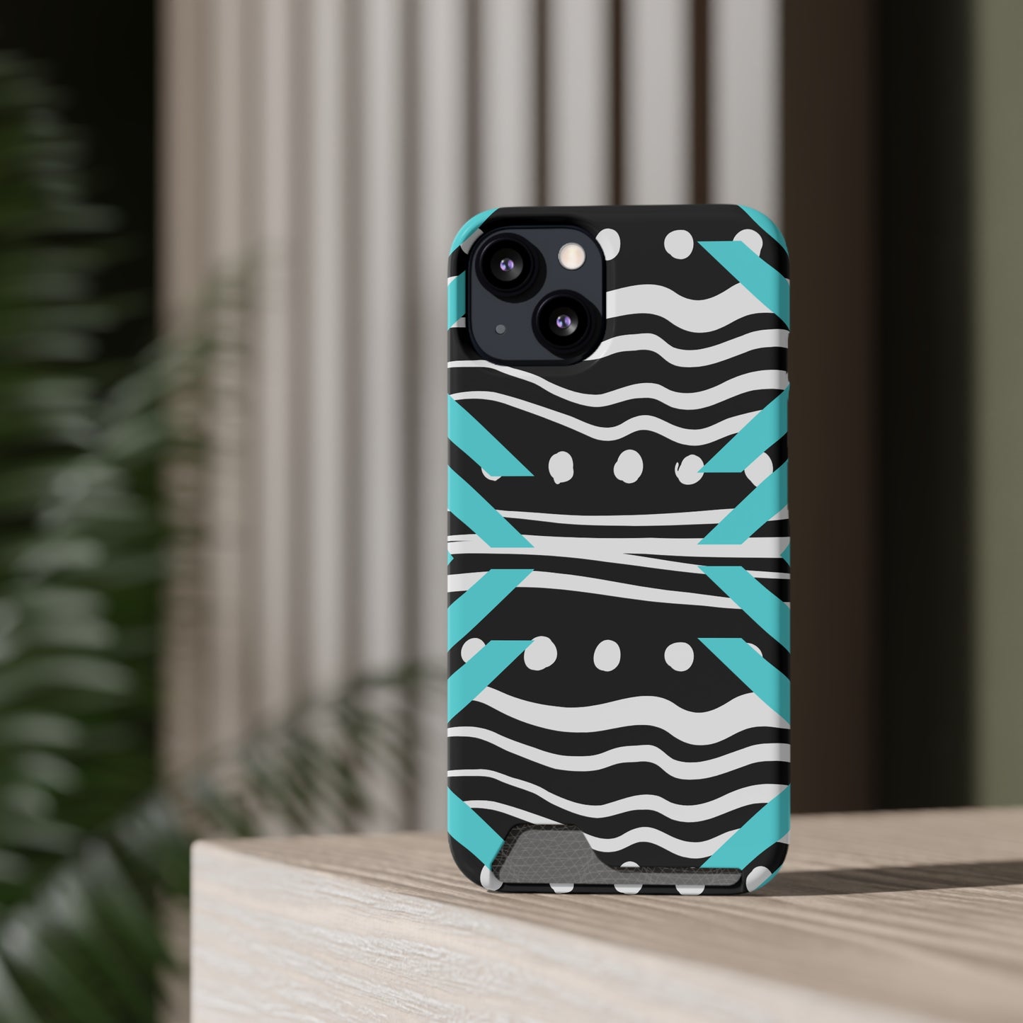 Ethnic Phone Case with Card Holder - Unique Phone Cases - Ethnic Print Phone Case