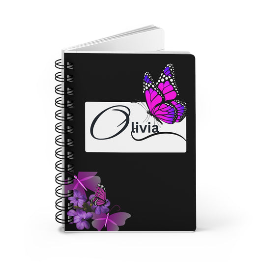 Journal "Olivia" Butterflies" - Spiral Bound Journal