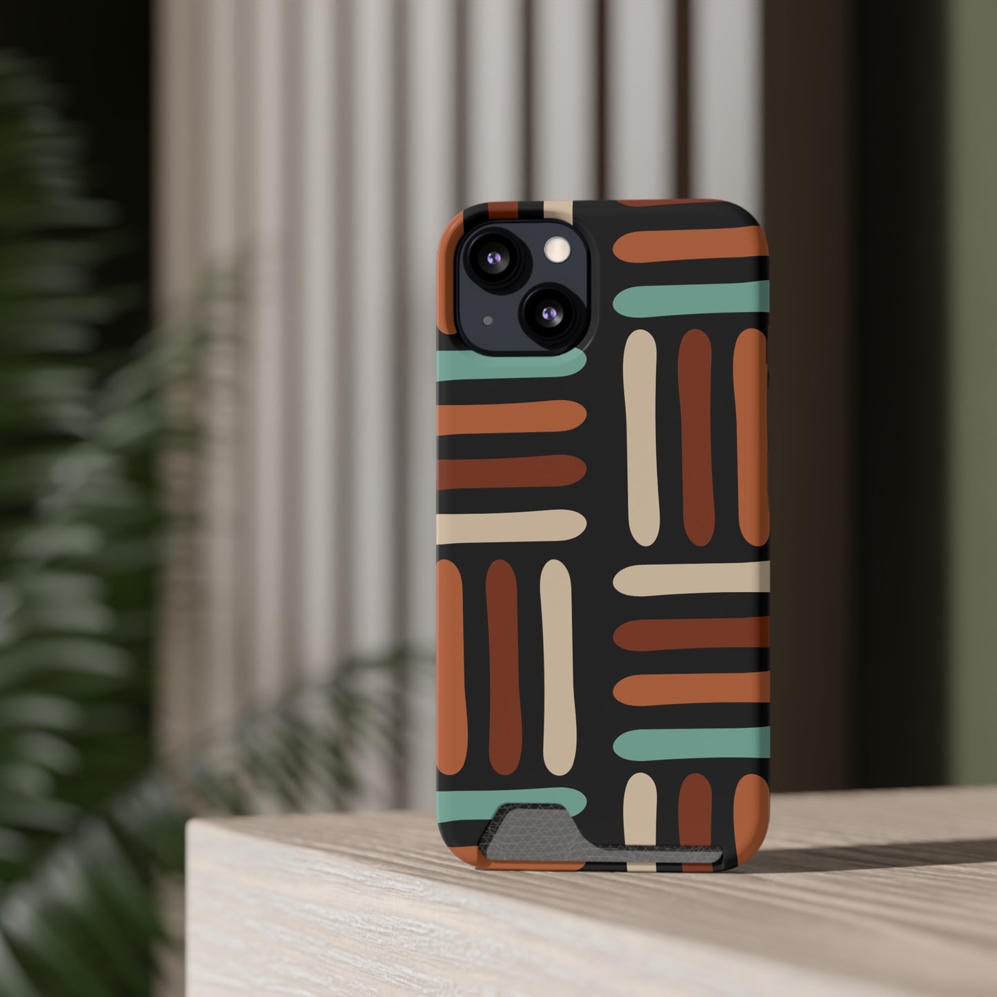 Ethnic Phone Case with Card Holder - Unique Phone Cases - Ethnic Print Phone Case