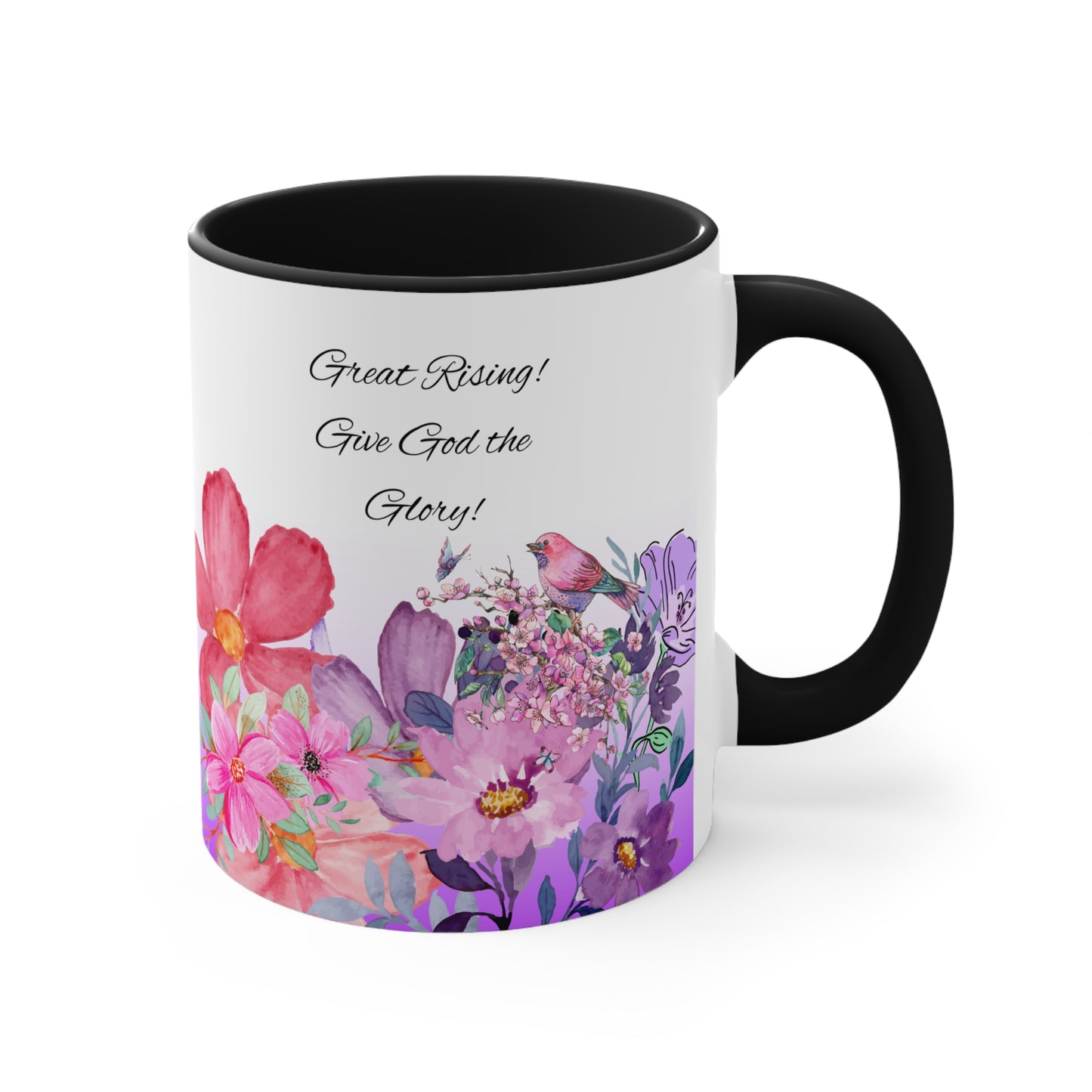 Great Rising- Give God the Glory - Floral Accent Mugs