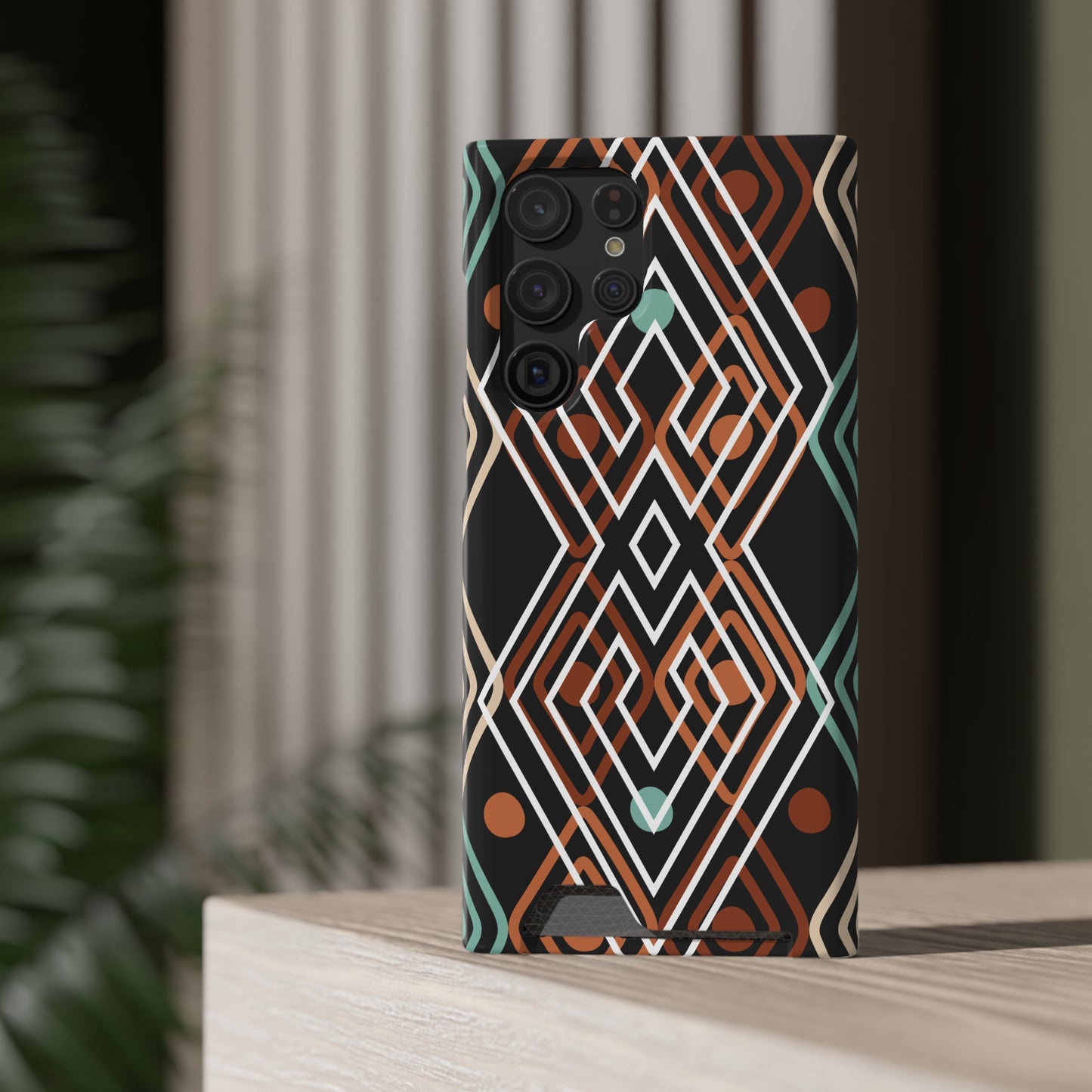 Ethnic Phone Case with Card Holder - Unique Phone Cases - Ethnic Print Phone Case