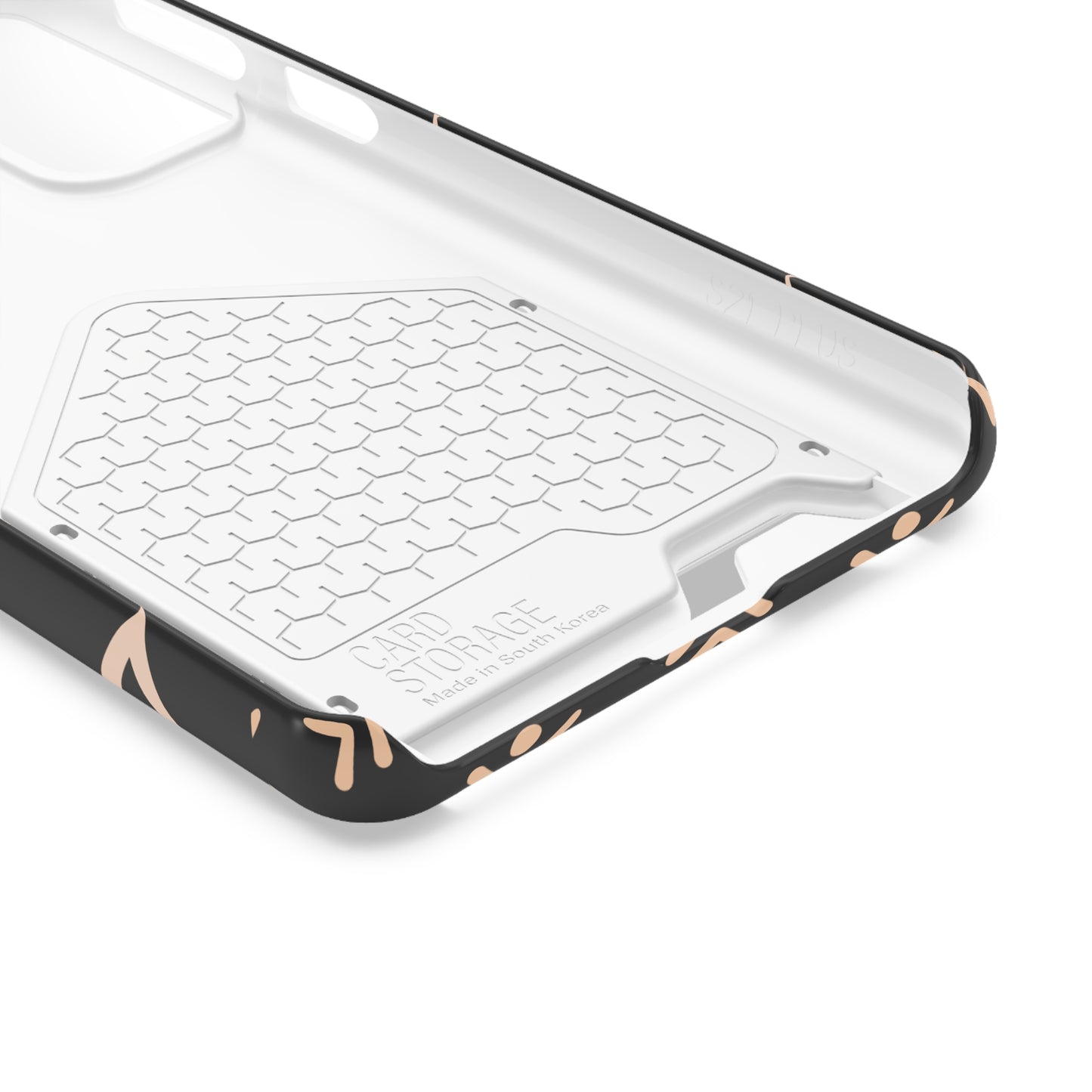 Decorative Phone Case with Card Holder - Unique Phone Cases - Pink and Black