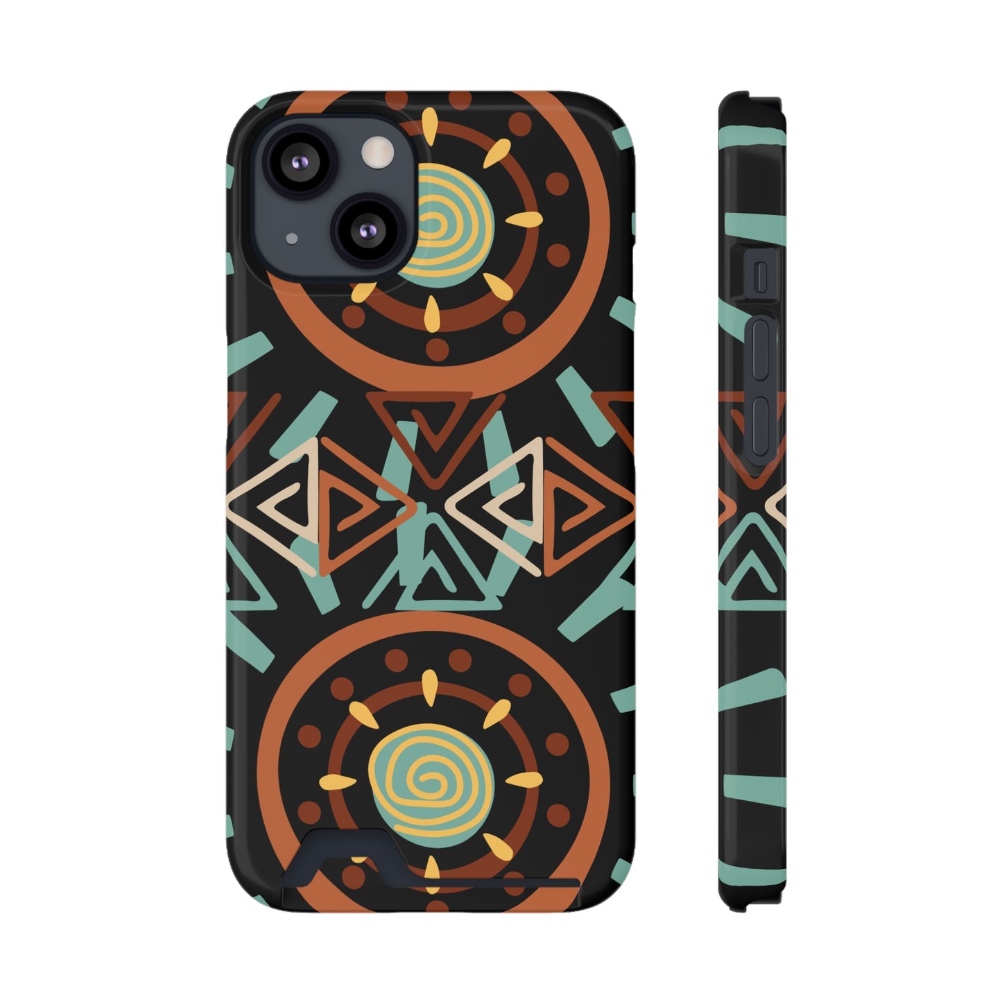 Ethnic Phone Case with Card Holder - Unique Phone Cases - Ethnic Print Phone Case