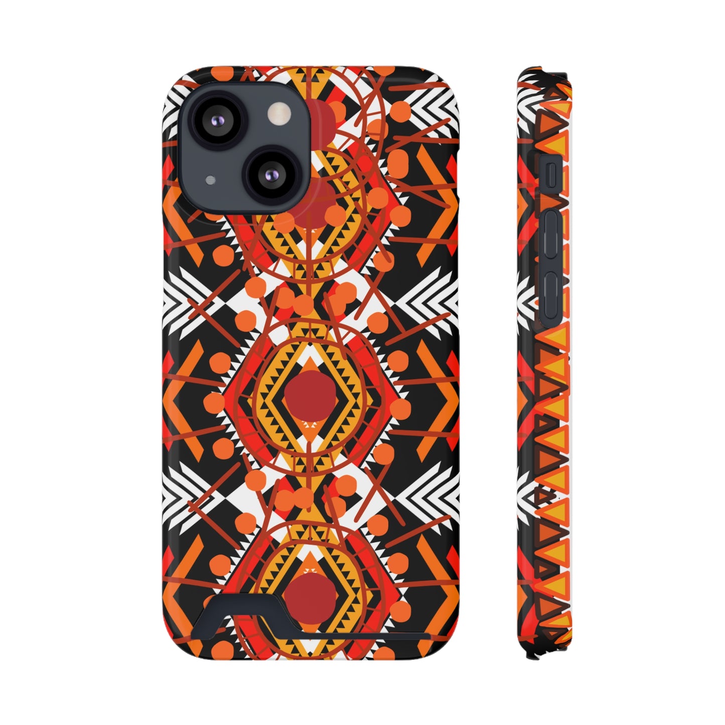 Ethnic Phone Case with Card Holder - Unique Phone Cases - Ethnic Print Phone Case