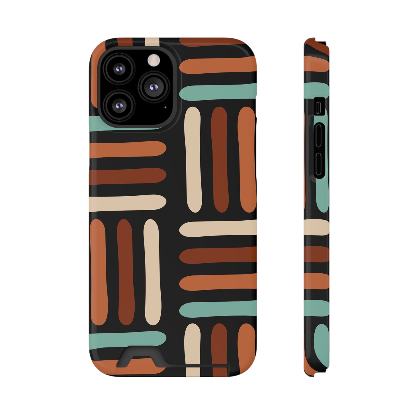 Ethnic Phone Case with Card Holder - Unique Phone Cases - Ethnic Print Phone Case