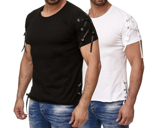 Solid Slim Fit Sports Collarless Youth Cuff T-Shirt