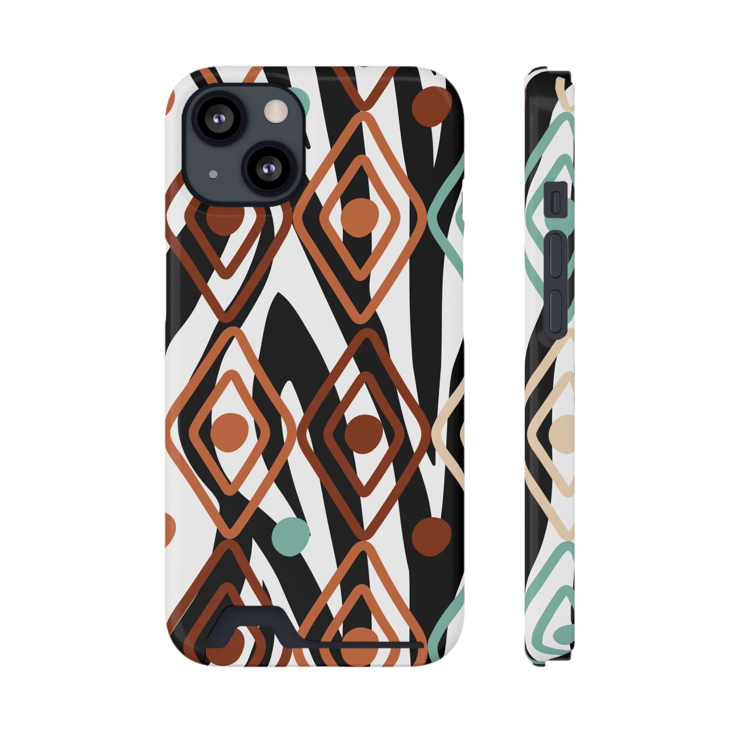 Ethnic Phone Case with Card Holder - Unique Phone Cases - Ethnic Print Phone Case