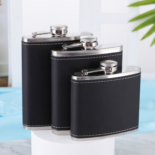 Outdoor Portable Hip Flask Creative Wine Utensils Sanding Hip Flask Stainless Steel