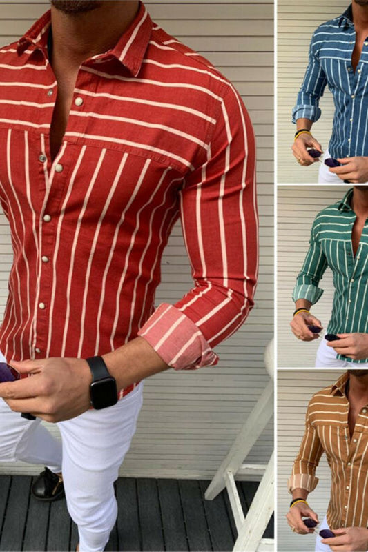 Fashionable Men's Slim Long Sleeve Shirt