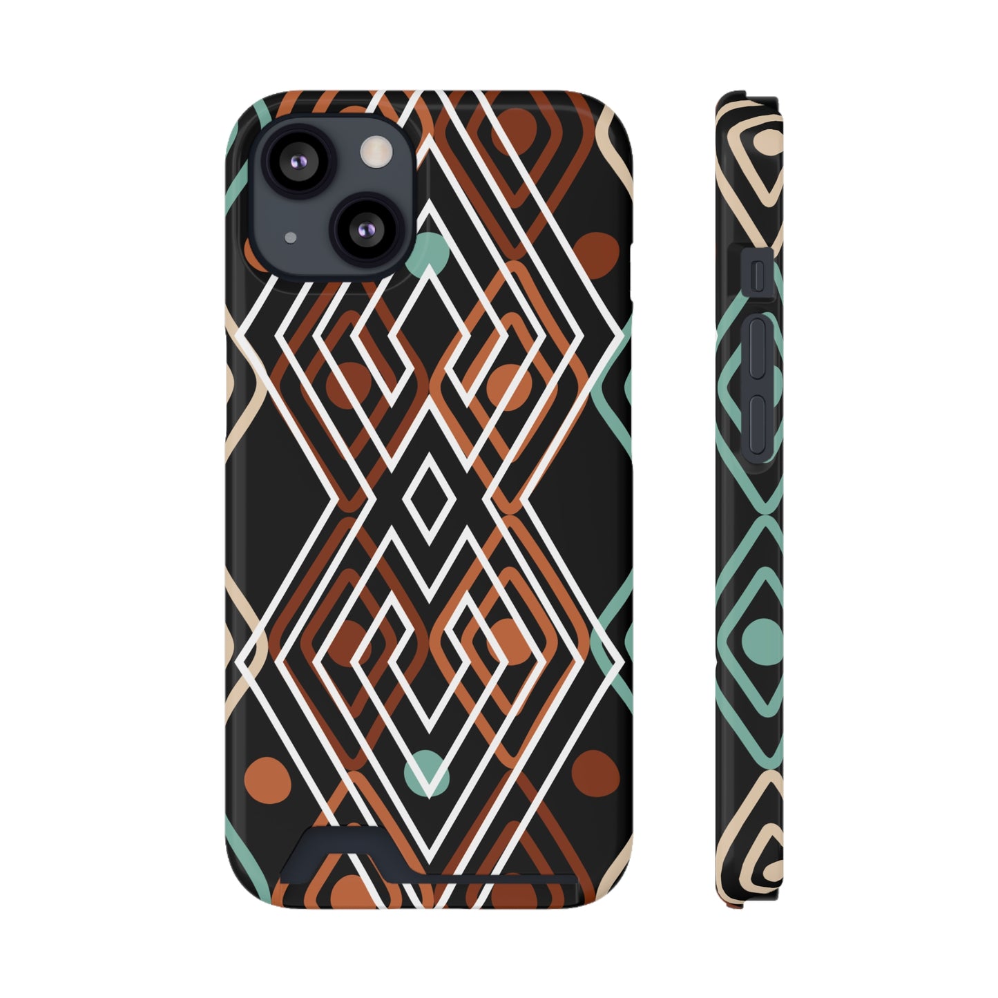 Ethnic Phone Case with Card Holder - Unique Phone Cases - Ethnic Print Phone Case