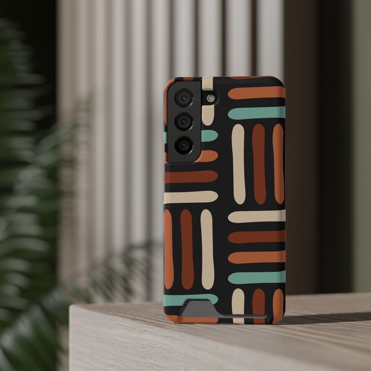 Ethnic Phone Case with Card Holder - Unique Phone Cases - Ethnic Print Phone Case