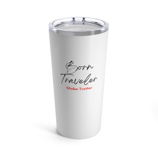 Inspirational Tumbler - "Born Traveler" (Word Art) - White Tumbler 20oz - Gifts - Women - Men - Etsy - Gifts - Coffee - Tea