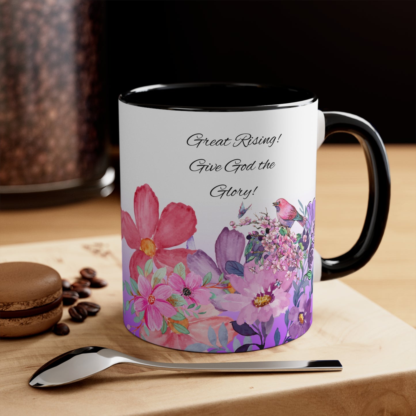 Great Rising- Give God the Glory - Floral Accent Mugs