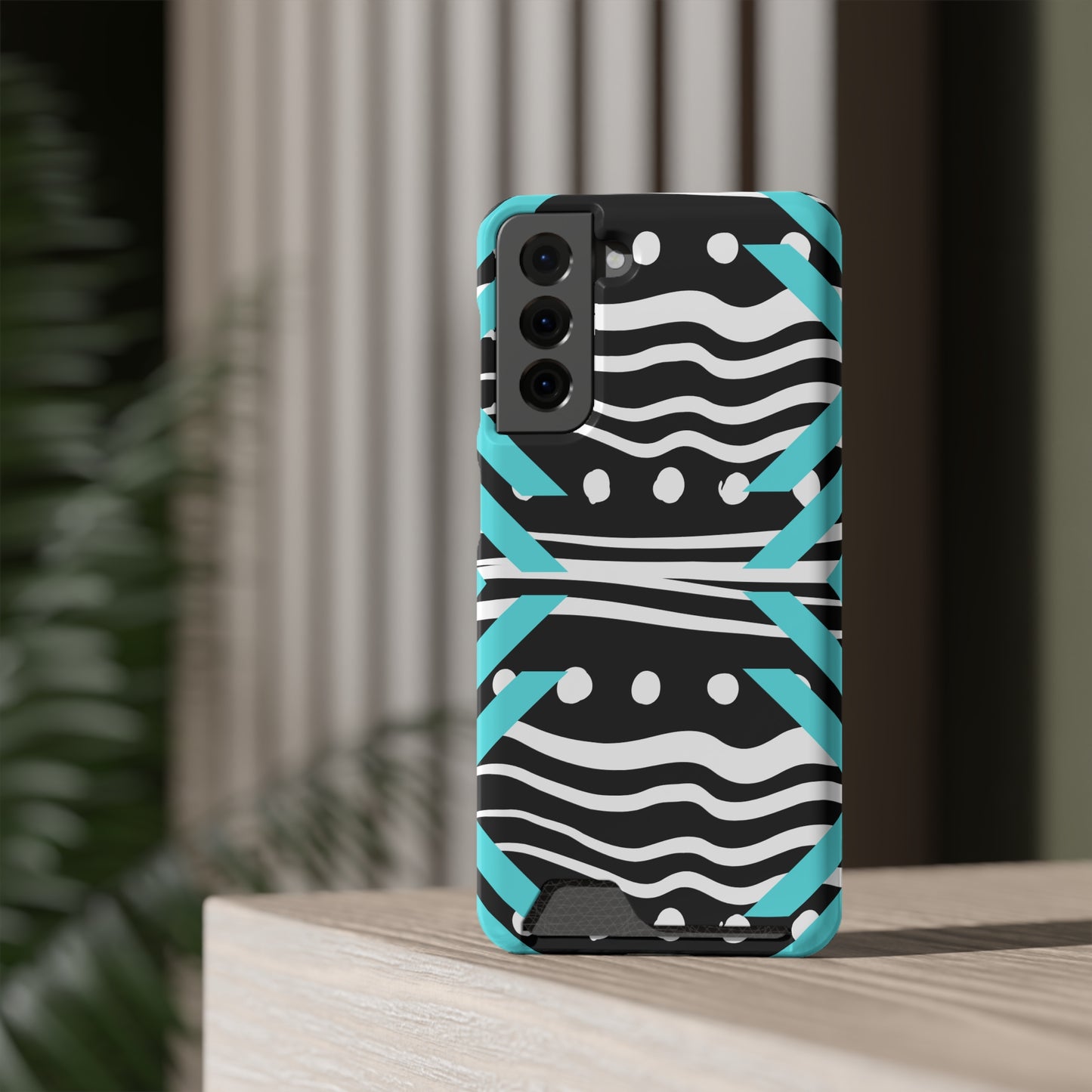 Ethnic Phone Case with Card Holder - Unique Phone Cases - Ethnic Print Phone Case