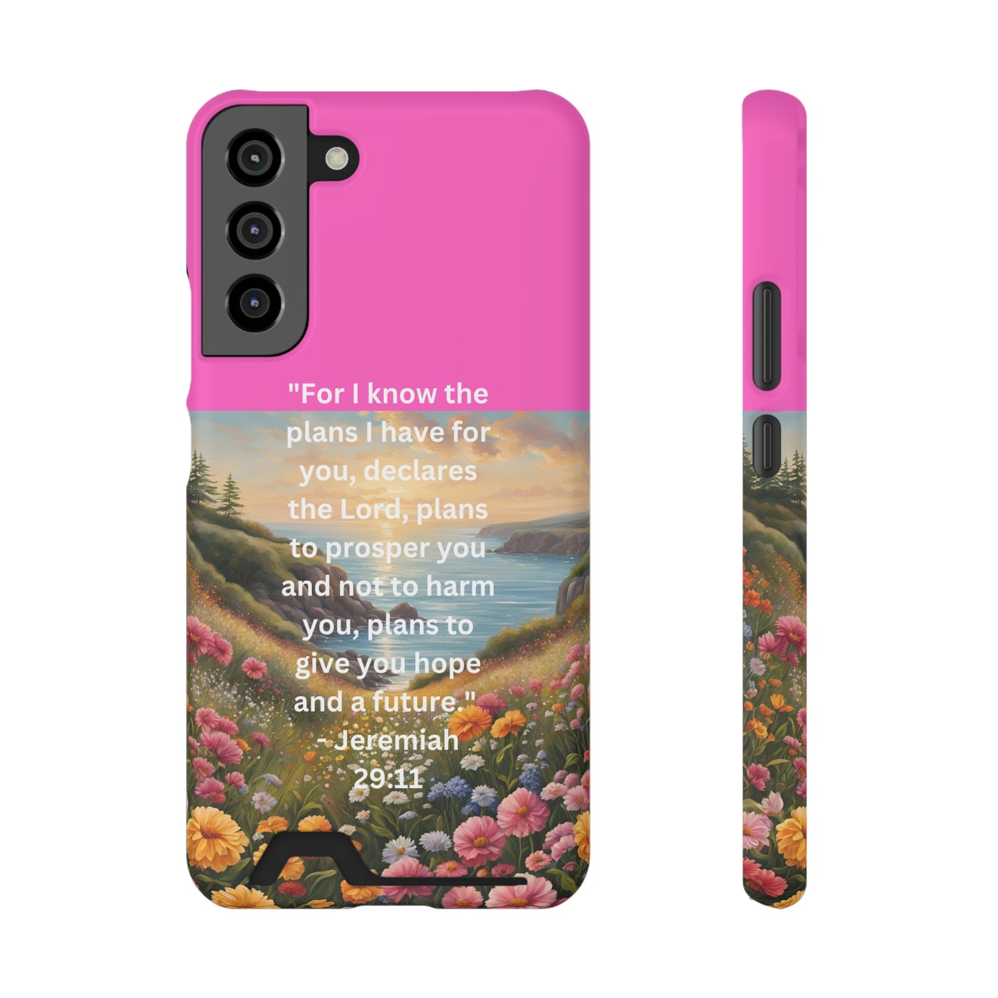 Bible Scripture Phone Case with Card Holder - Unique Phone Cases - Inspirational - Encouragement