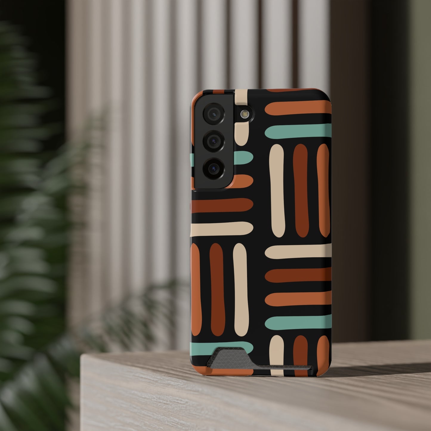 Ethnic Phone Case with Card Holder - Unique Phone Cases - Ethnic Print Phone Case