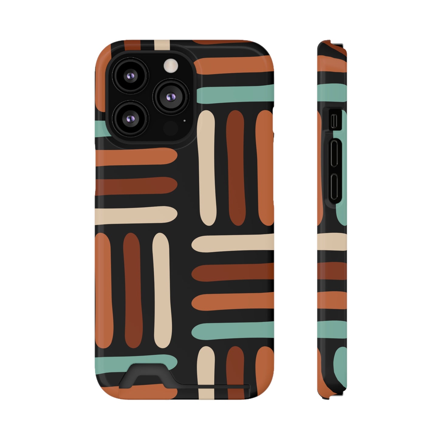 Ethnic Phone Case with Card Holder - Unique Phone Cases - Ethnic Print Phone Case