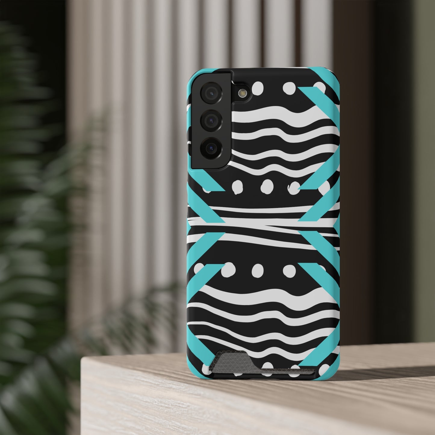 Ethnic Phone Case with Card Holder - Unique Phone Cases - Ethnic Print Phone Case