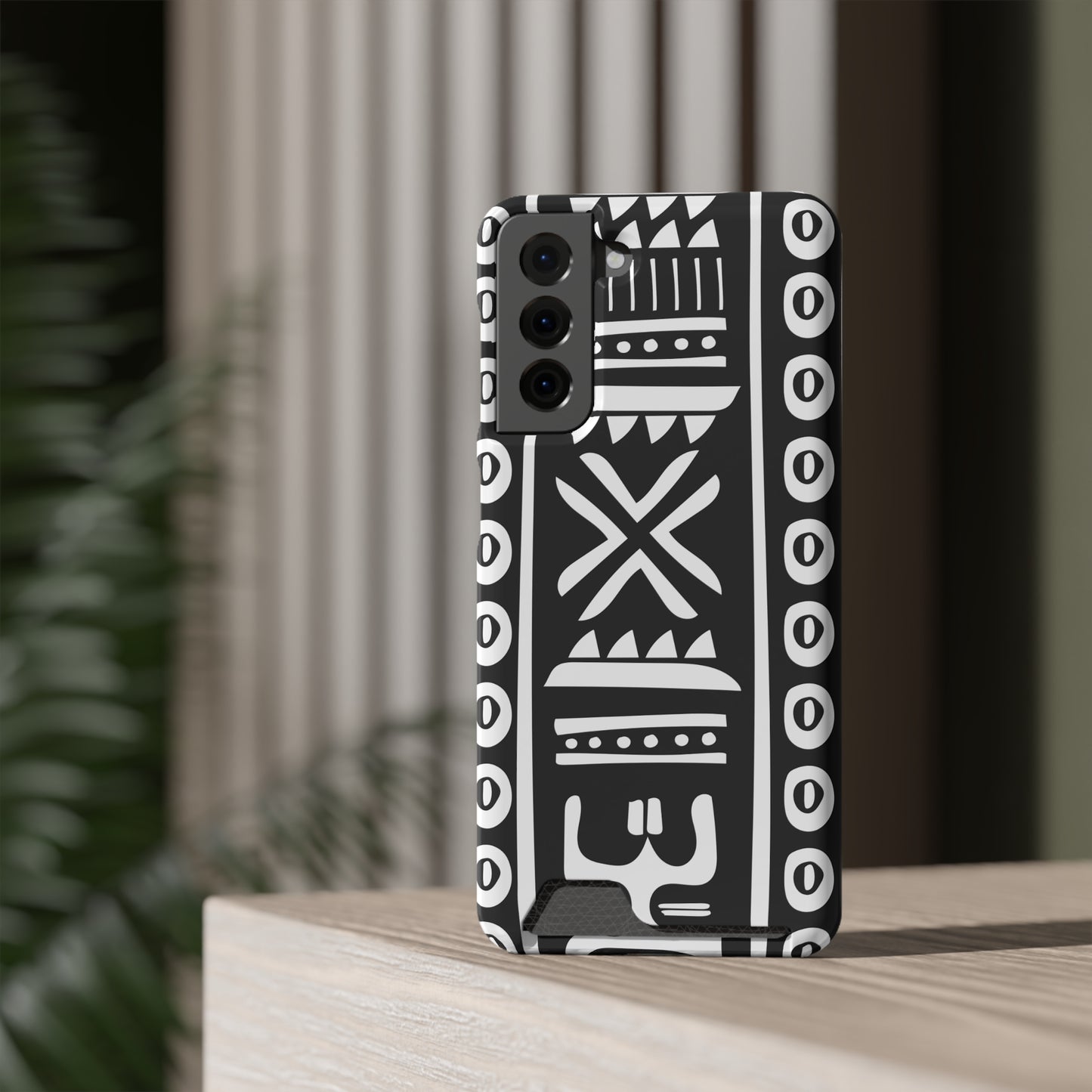 Ethnic Phone Case with Card Holder - Unique Phone Cases - African Print Phone Case