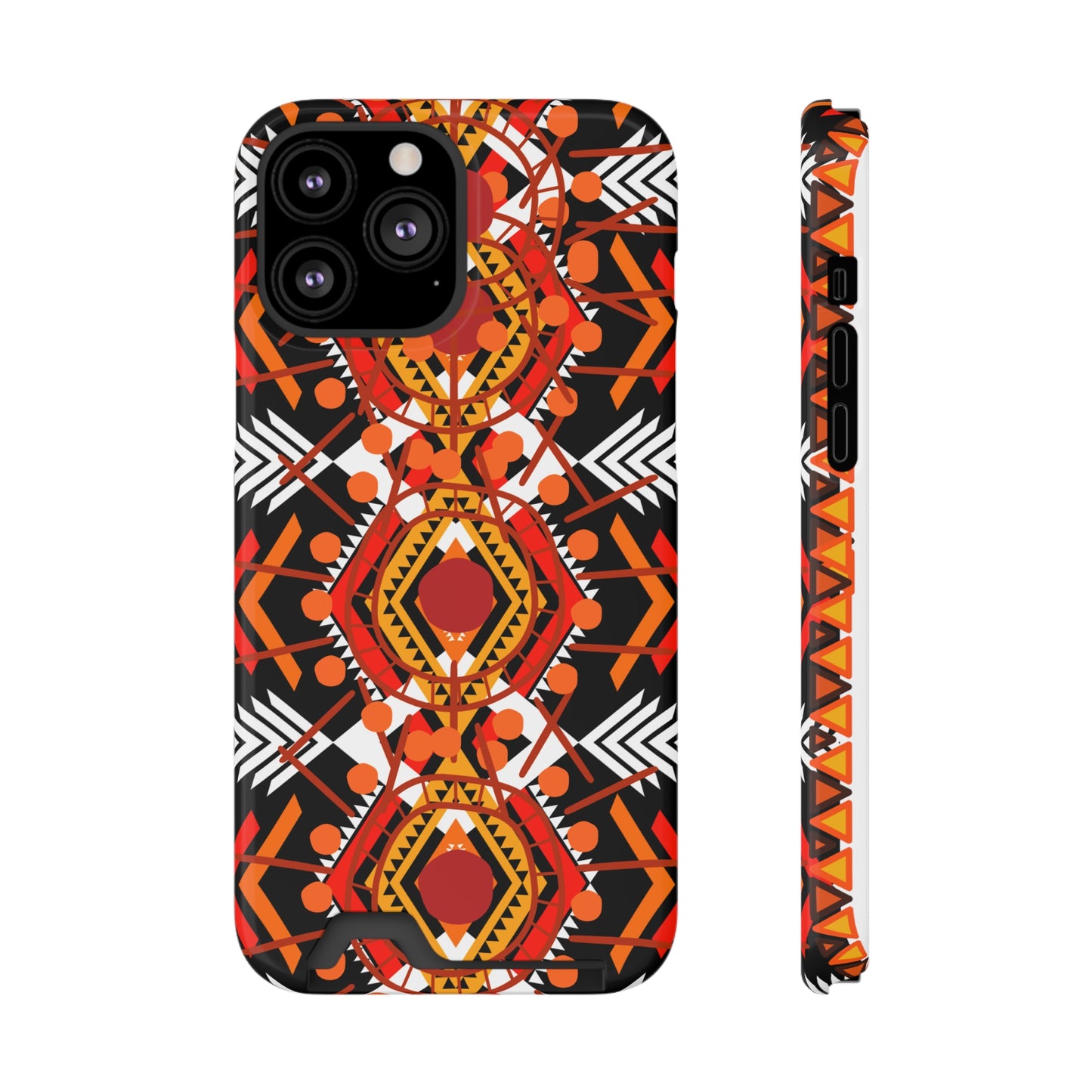 Ethnic Phone Case with Card Holder - Unique Phone Cases - Ethnic Print Phone Case