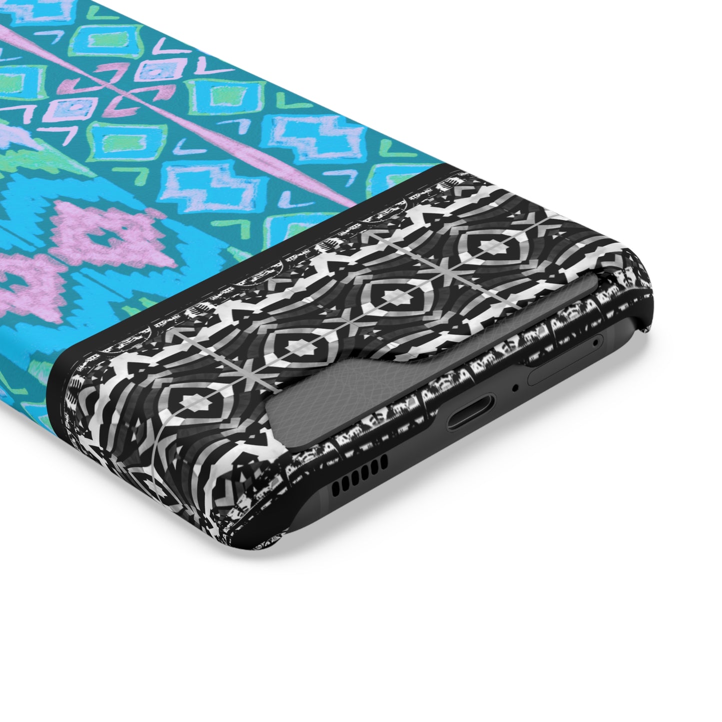 Ethnic Phone Case with Card Holder - Unique Phone Cases - African Print Phone Case