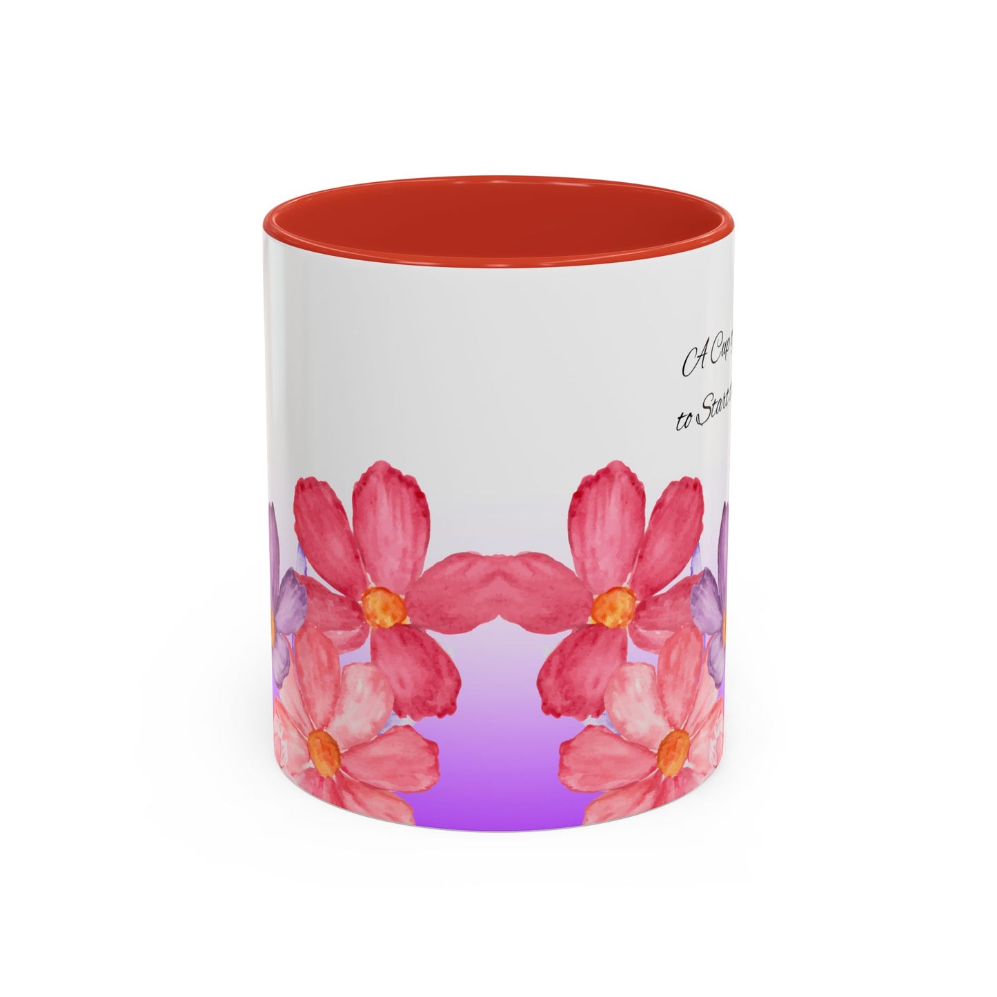 Inspirational Floral - Accent Coffee Mug (11, 15oz)