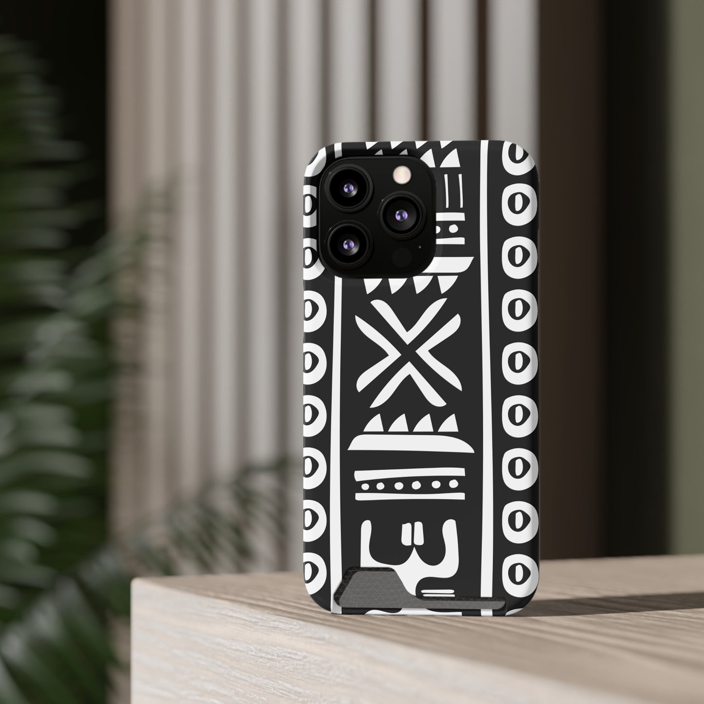 Ethnic Phone Case with Card Holder - Unique Phone Cases - African Print Phone Case