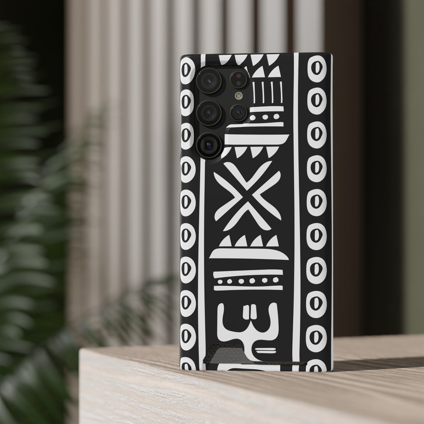 Ethnic Phone Case with Card Holder - Unique Phone Cases - African Print Phone Case