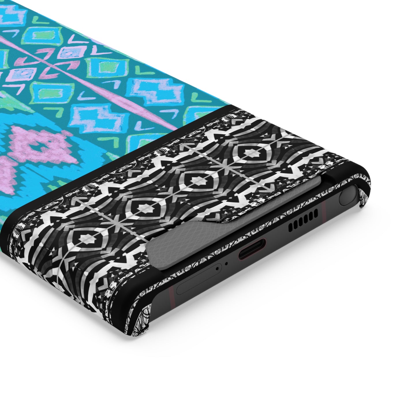 Ethnic Phone Case with Card Holder - Unique Phone Cases - African Print Phone Case