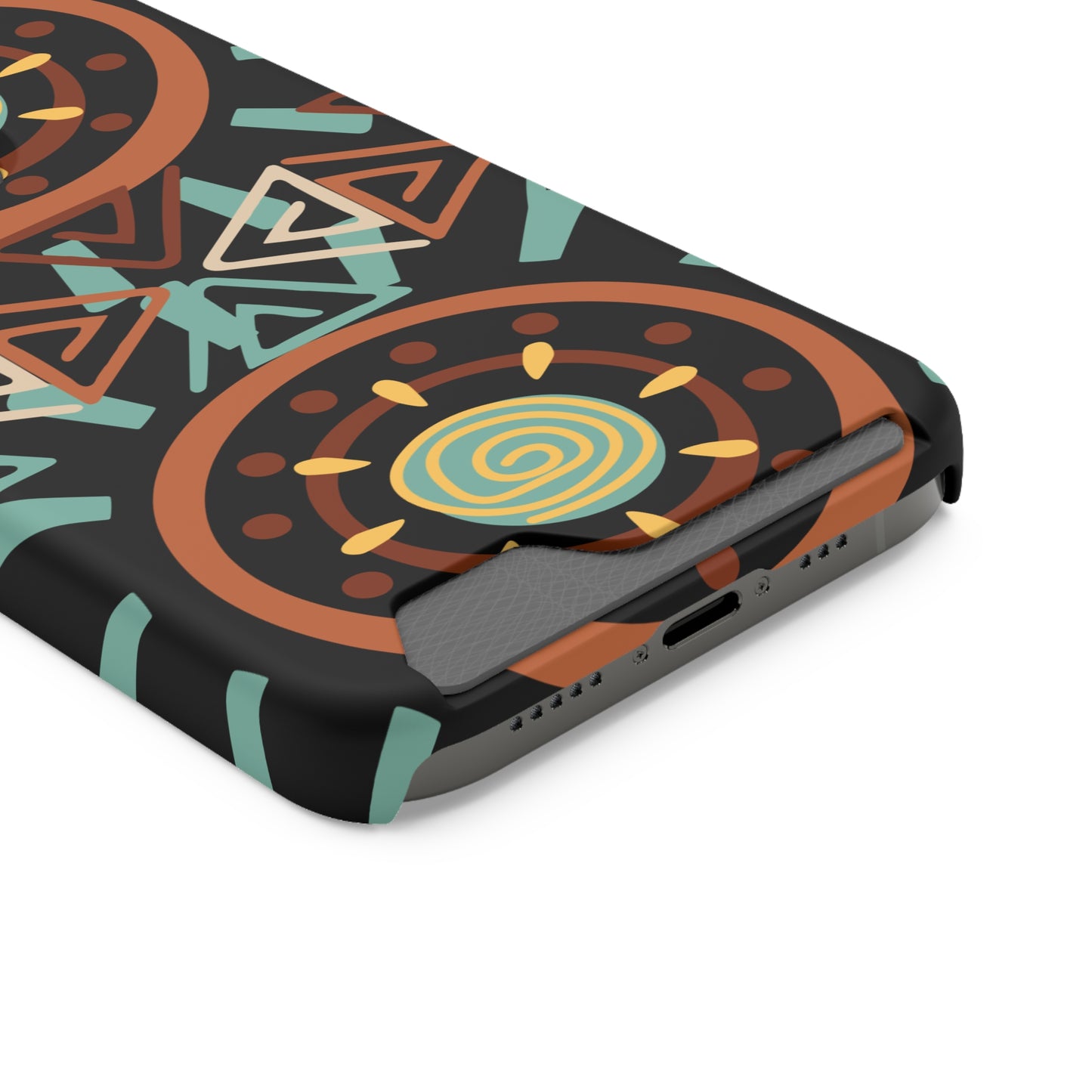 Ethnic Phone Case with Card Holder - Unique Phone Cases - Ethnic Print Phone Case