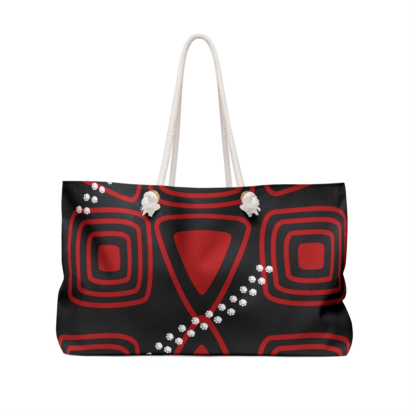 Beautiful Red and Black Weekender Bag - Overnight Bags - Oversized Bags - Beach Bags