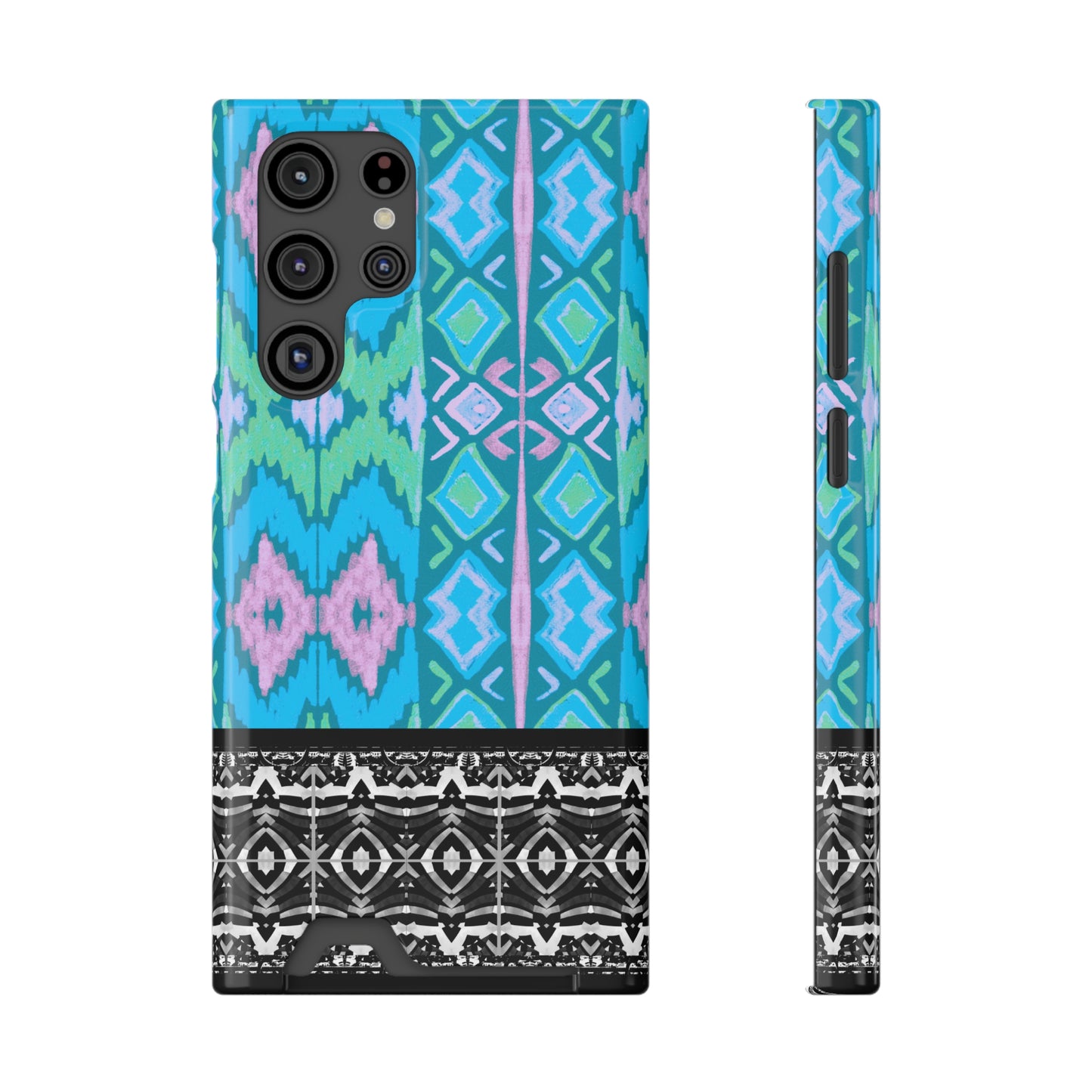 Ethnic Phone Case with Card Holder - Unique Phone Cases - African Print Phone Case