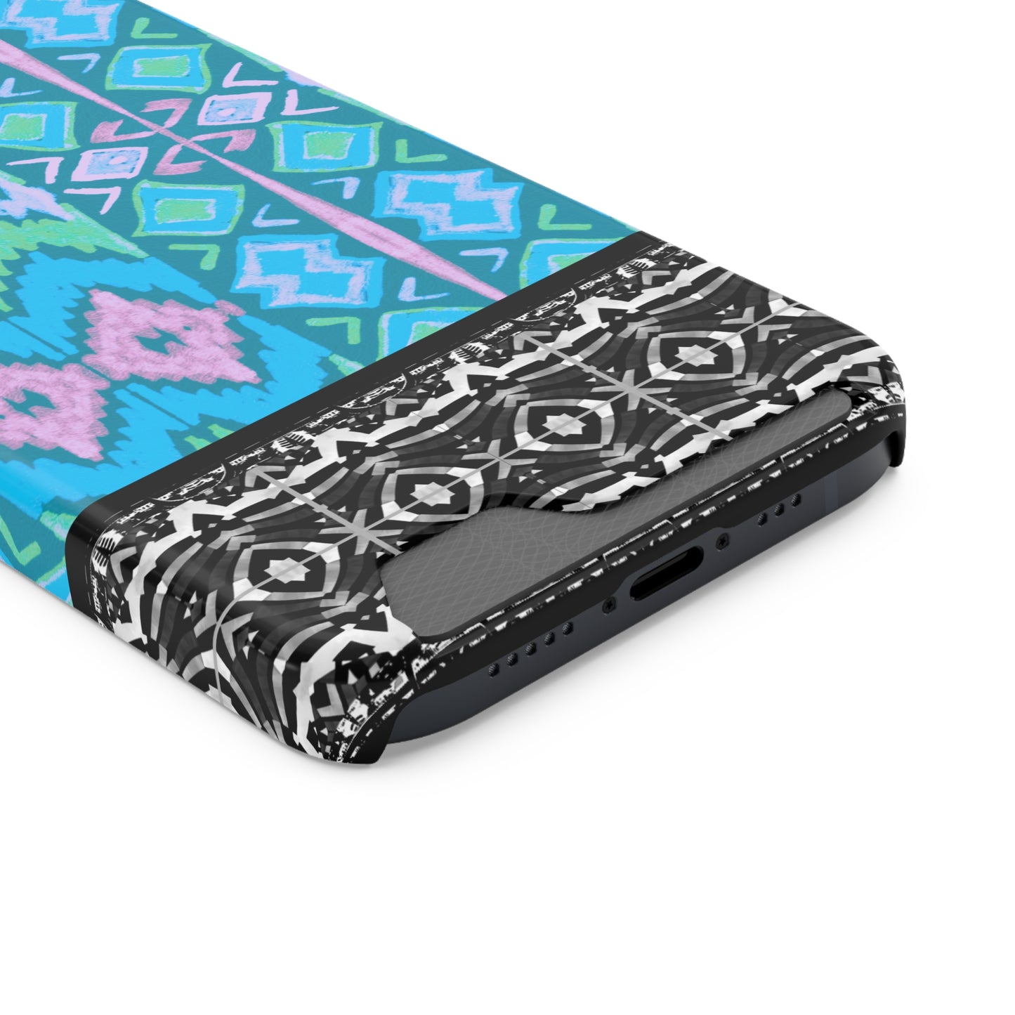 Ethnic Phone Case with Card Holder - Unique Phone Cases - African Print Phone Case