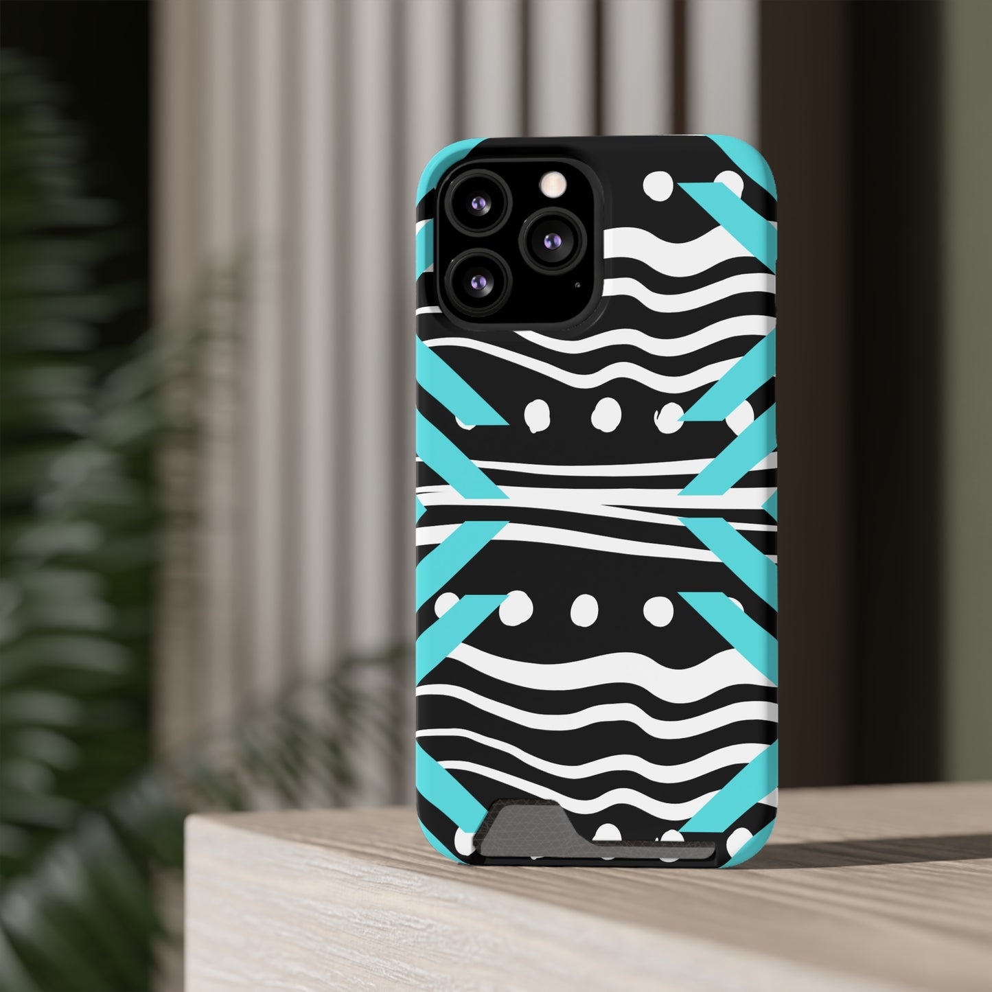 Ethnic Phone Case with Card Holder - Unique Phone Cases - Ethnic Print Phone Case