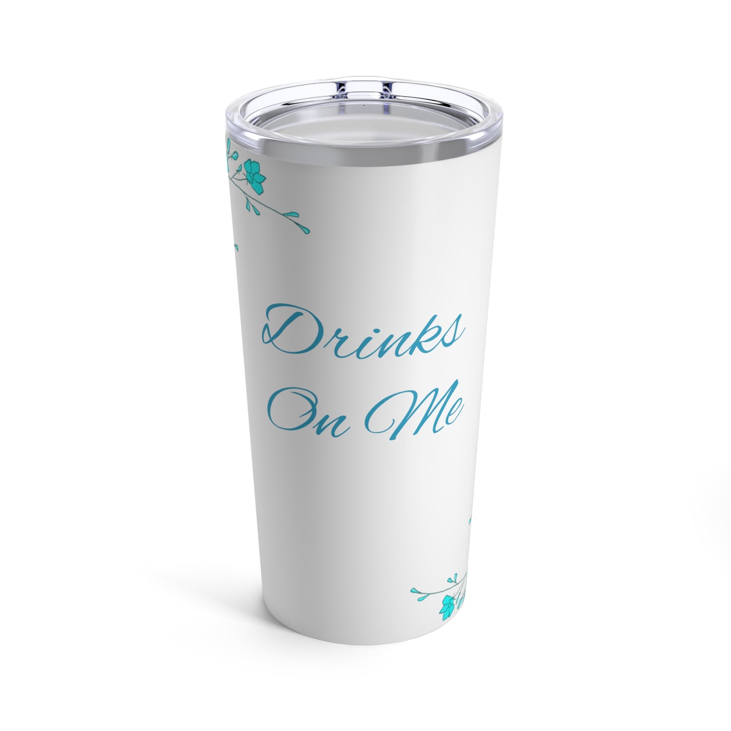 Beautiful Tumbler - "Drinks On Me" (Word Art) - White Tumbler 20oz - Gifts - Women - Etsy - Gifts