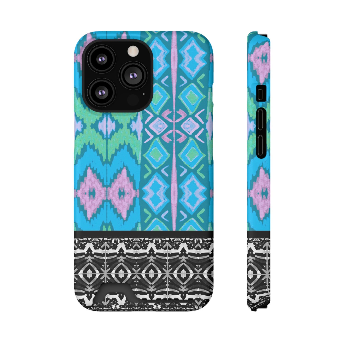 Ethnic Phone Case with Card Holder - Unique Phone Cases - African Print Phone Case