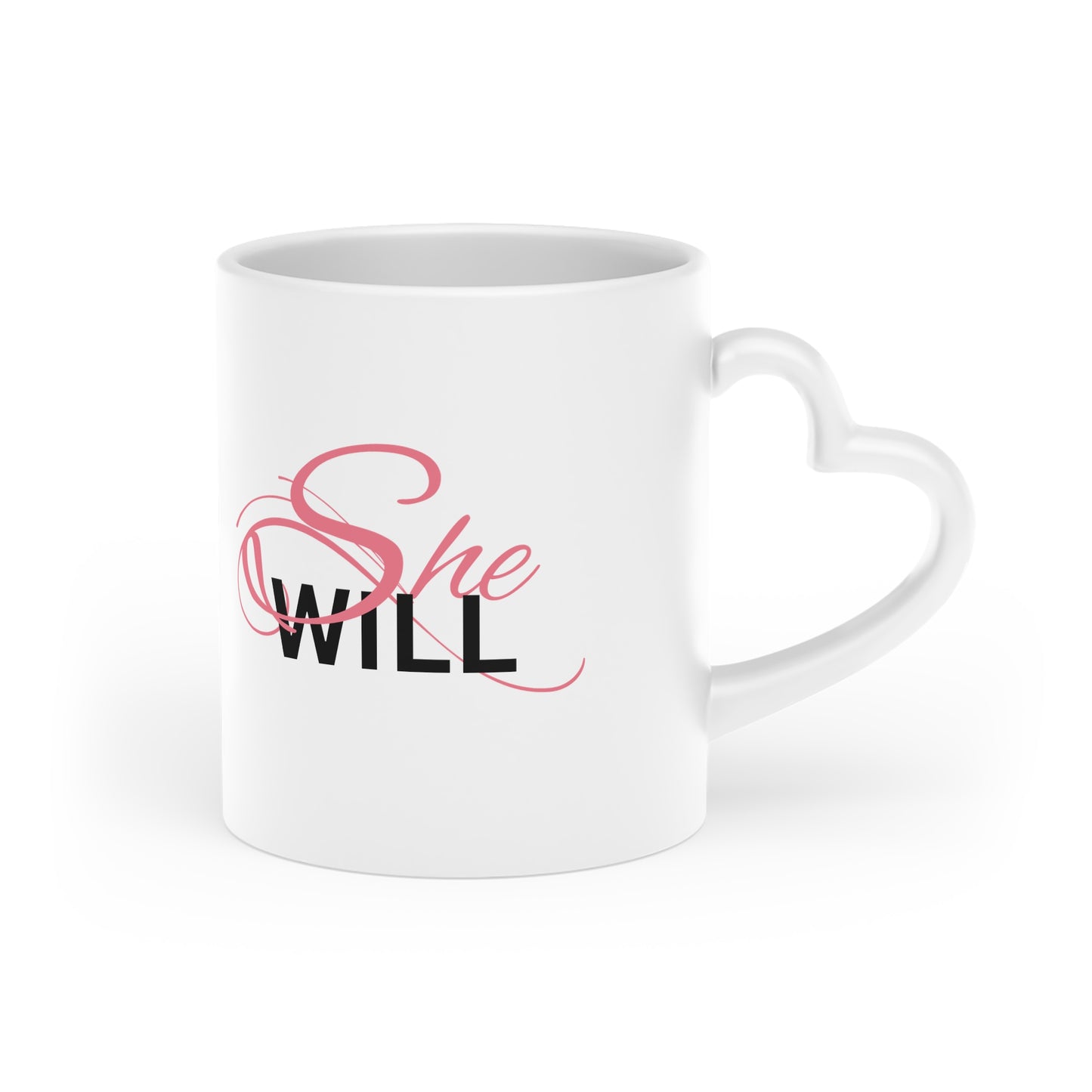 "She Will" Heart-Shaped Mug - Coffee Cup - Gift for Women - Inspirational - Encouragement - Gifts - Spiritual - Tea Cups